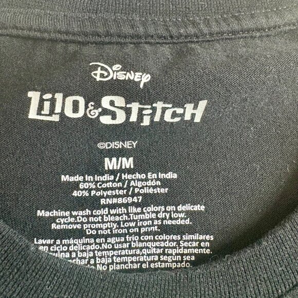 Vintage Style Disney Lilo & Stitch Experiment 626 Graphic T-Shirt Black Size M - Picture 5 of 9